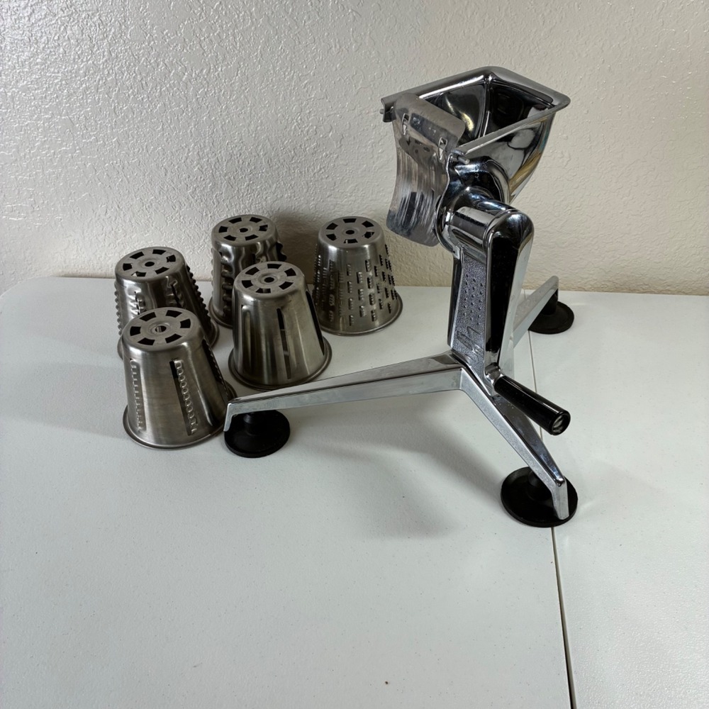 Vintage Saladmaster Food Processor Shredder With 5 Cones & Guard , Pre-owned - Picture 13 of 13
